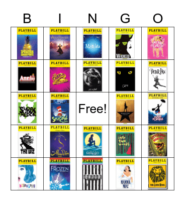 BROADWAY BINGO! Bingo Card