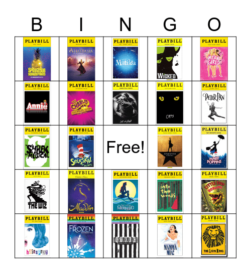 BROADWAY BINGO! Bingo Card