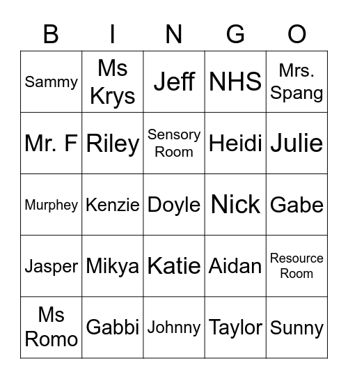 MS Options Bingo Card