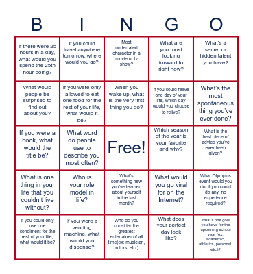 June 2022 Orientation Bingo Card