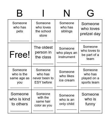 Get to know your team Bingo Card