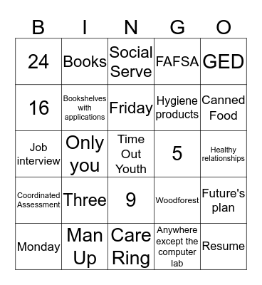 The Relatives Bingo Card