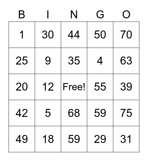 Emergency Response Bingo Card