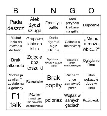 Bitwa o Świerkowa street Bingo Card