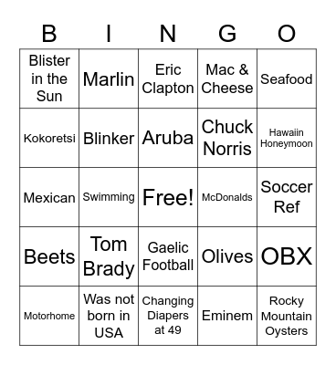 DCS Bingo Card