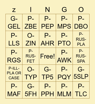 Summer Sale Zingo Bingo Card