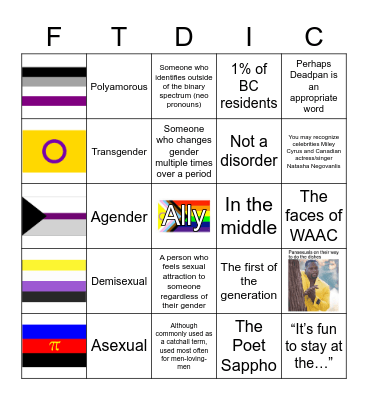 CCIS Pride Bingo Card