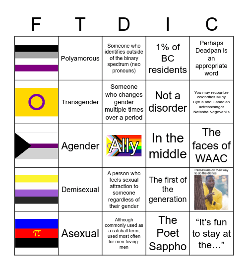 CCIS Pride Bingo Card