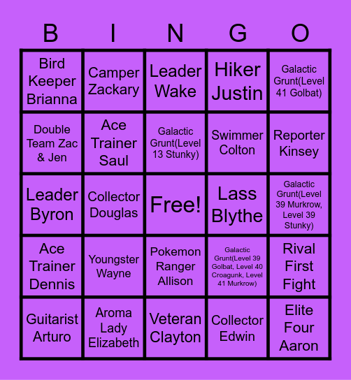 Req's Card Bingo Card