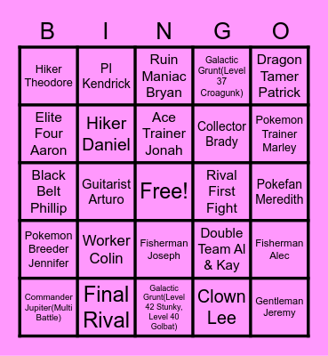 Blake's Card Bingo Card