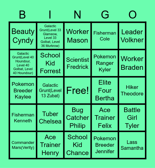 Dozen's Card Bingo Card