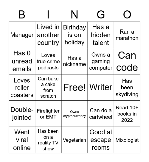 KCHOP SOCIAL Bingo Card