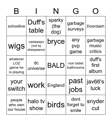 Sheepwave Angy speedrun any% (NO MAJOR GLITCHES) Bingo Card