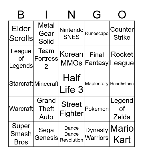 Find someone who plays or has played (on) the following:  Bingo Card