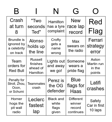 Baku Bingo Card