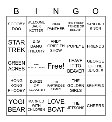 TV THEME COVER ALL Bingo Card