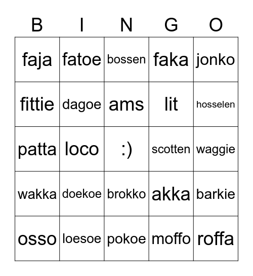 Bingo Card