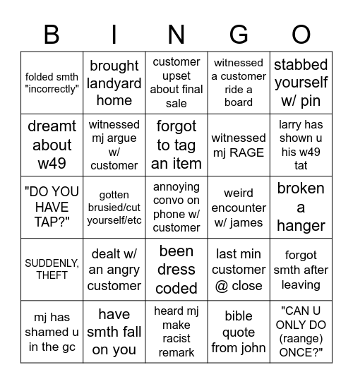 hell49 Bingo Card