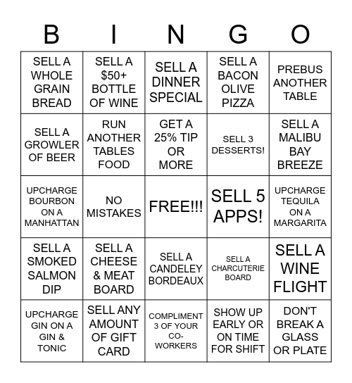 SERVER BINGO Card