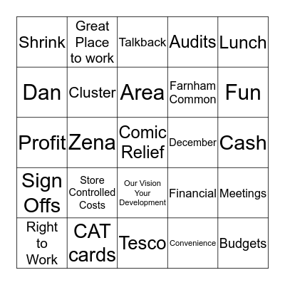 Meeting Bingo Card