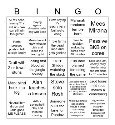 Stack bingo Card