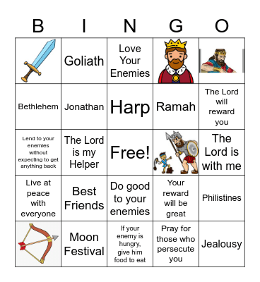 Love Your Enemies Bingo Card