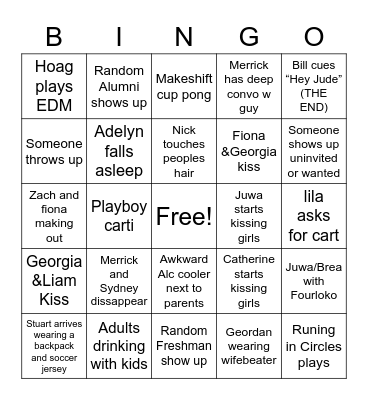 Grad Party Bingo!! Bingo Card