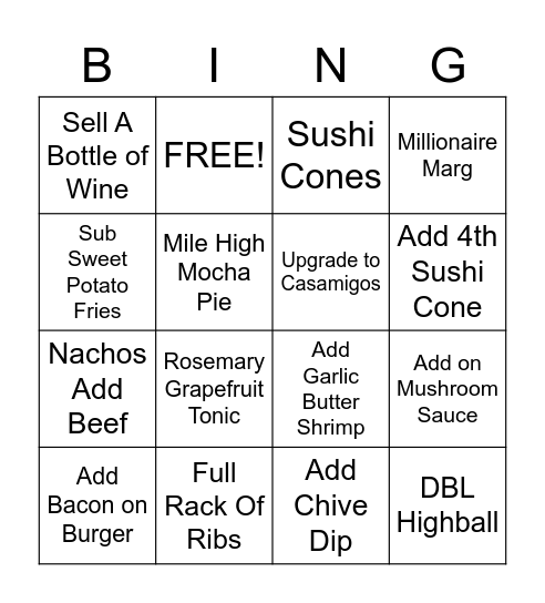 Moxies Server Bingo Card
