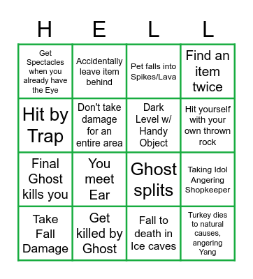 S P E L U N K Y Bingo Card