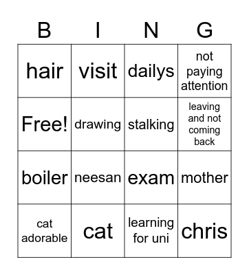 sammy Bingo Card