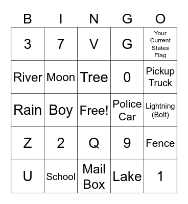 RoadTrip Bingo 2022 Bingo Card