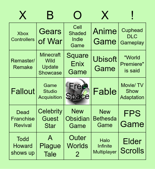 XBOX E3 2022 Bingo Card