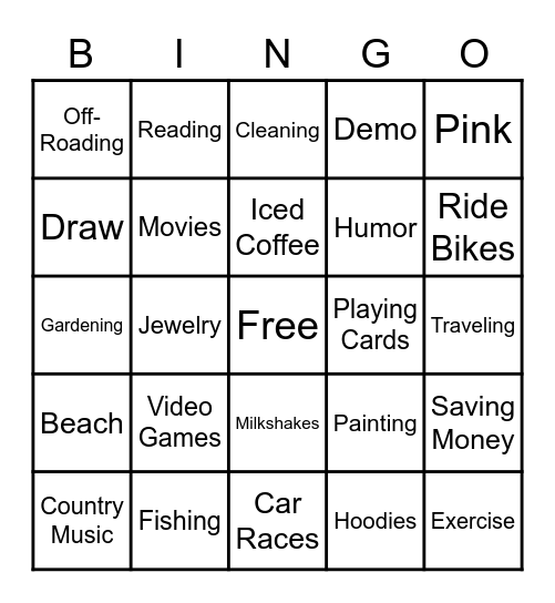 SHILYN'S SQUARE Bingo Card