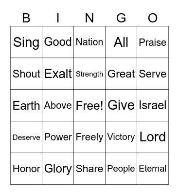 1 Chronicles 29:9-11 Bingo Card
