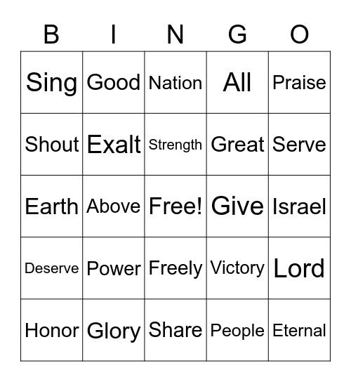 1 Chronicles 29:9-11 Bingo Card