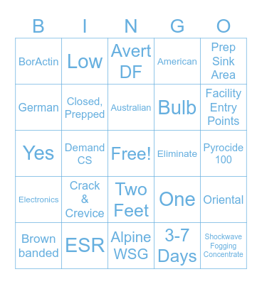 Cockroach Bingo! Bingo Card