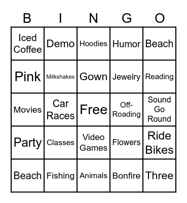 Shilyn's Square Bingo Card