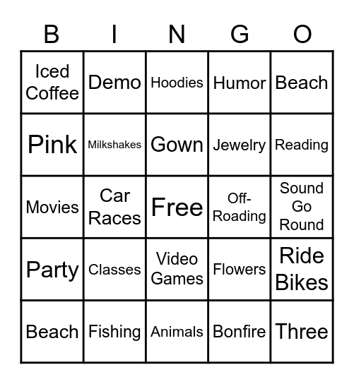 Shilyn's Square Bingo Card