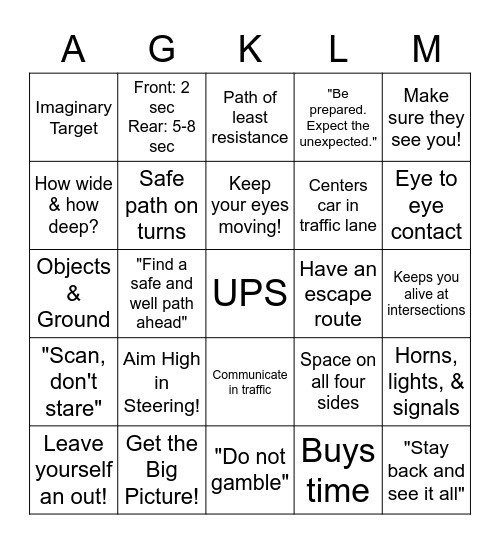 All Good Kids Like Milk UPS Bingo! Bingo Card