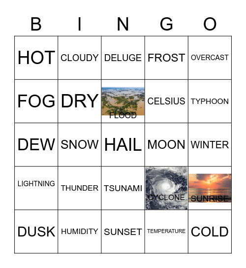 WEATHER Bingo Card