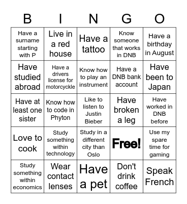 Bingo Card