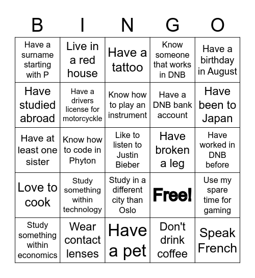 Bingo Card