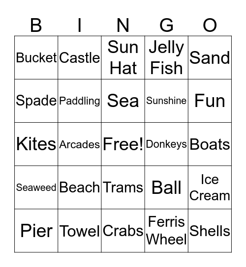 Beach Bingo Card