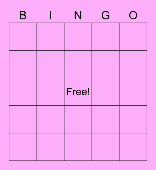 Tupperware Bingo Card