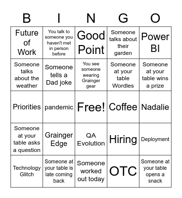 Waterloo Town Hall Bingo! Bingo Card