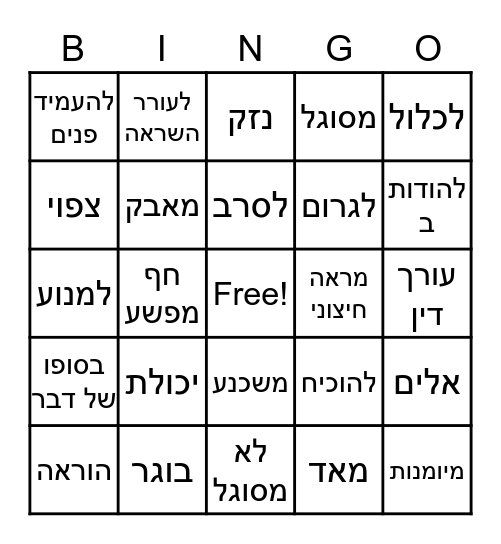 Vocabulary Bingo 2 Bingo Card