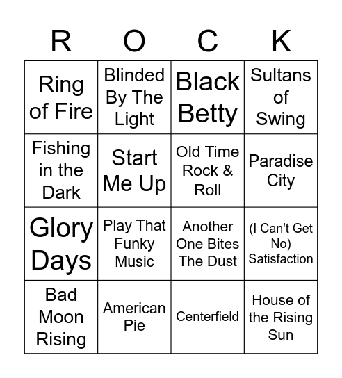 Dad Bingo Card