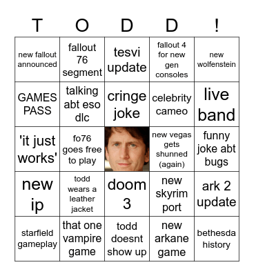 bethesda summer games show Bingo Card