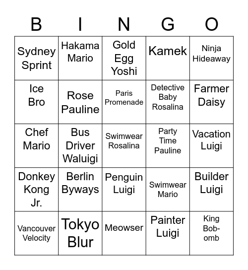 Imp Round 2 [Mario Kart Tour] Bingo Card