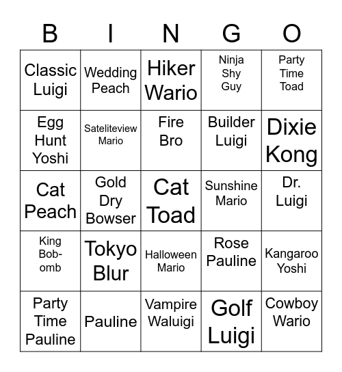 Birb Round 2 [Mario Kart Tour] Bingo Card